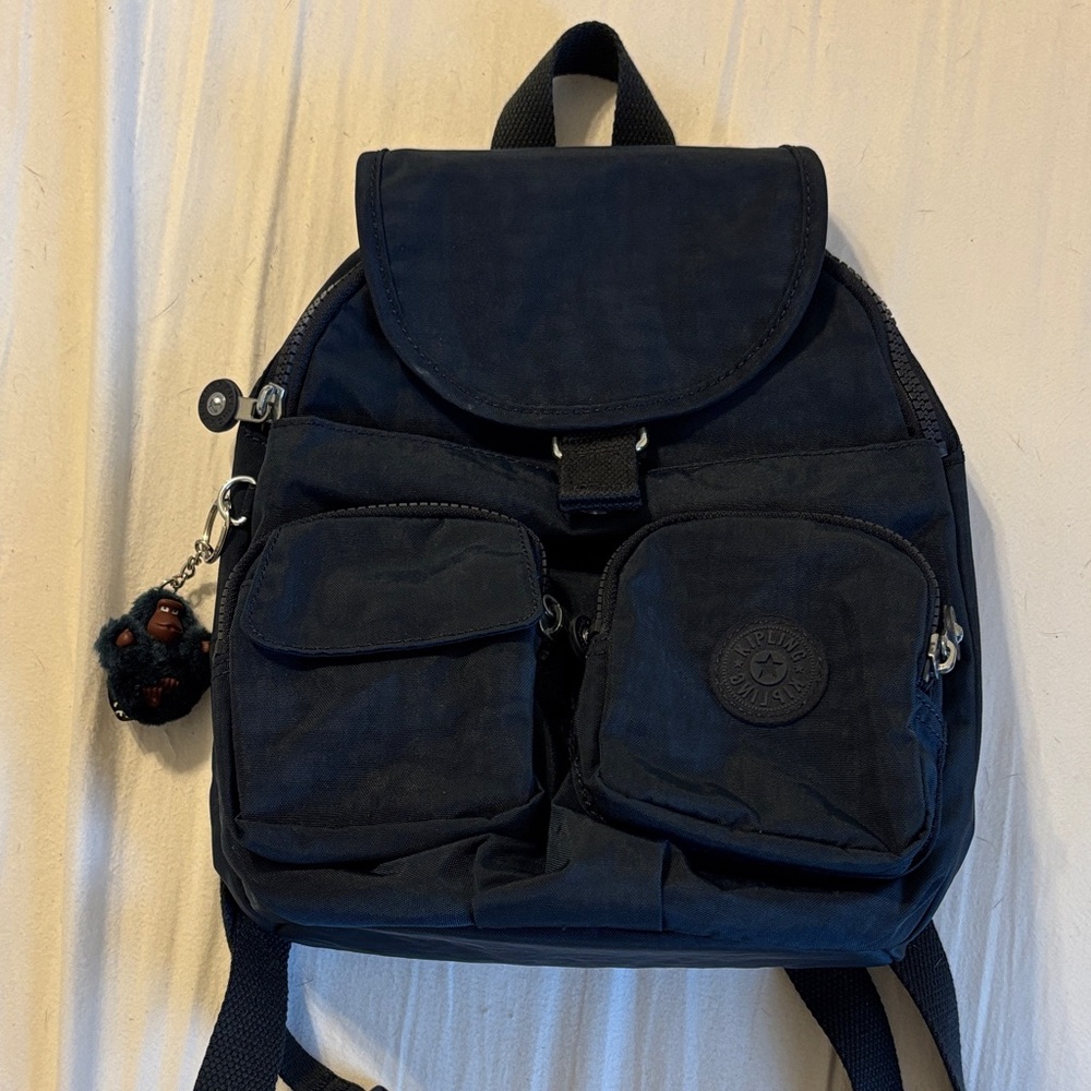 Kipling Navy Backpack with Charm - image 1